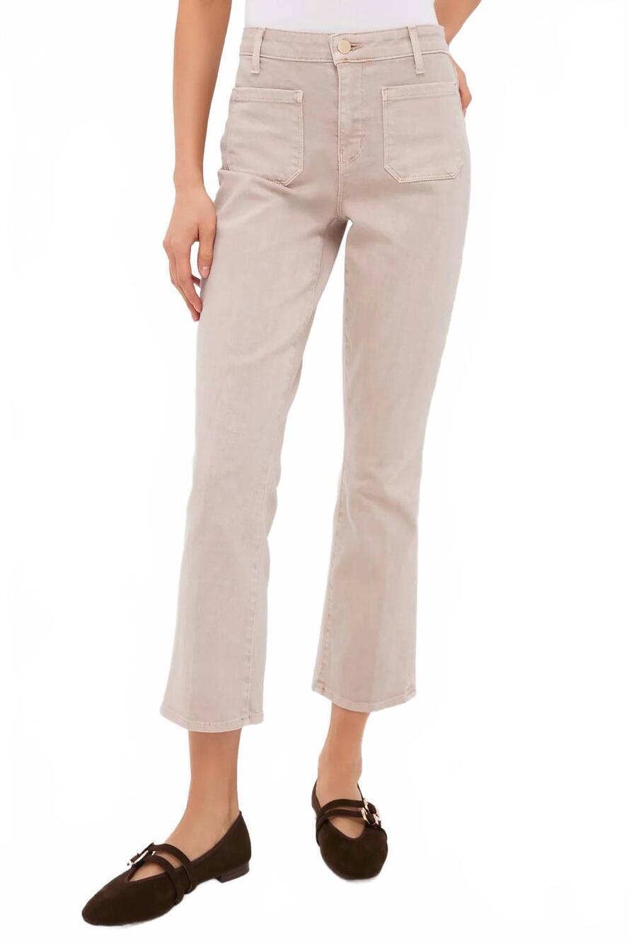 NEW L'AGENCE noya patch pocket slim jeans in biscuit